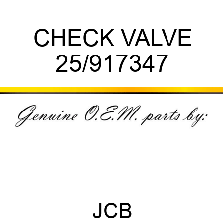 CHECK VALVE 25/917347