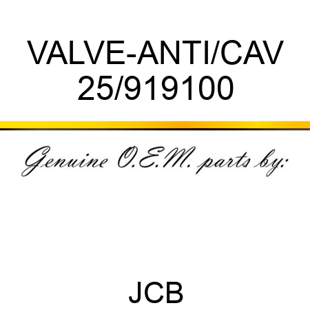 VALVE-ANTI/CAV 25/919100