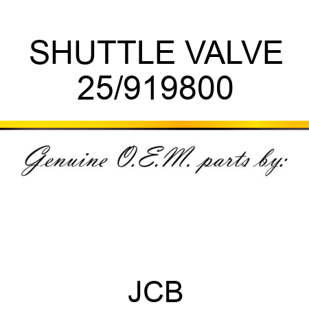 SHUTTLE VALVE 25/919800