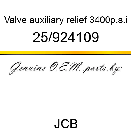 Valve, auxiliary relief, 3400p.s.i 25/924109