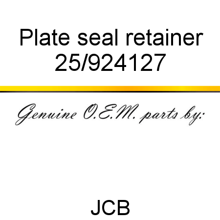 Plate, seal retainer 25/924127