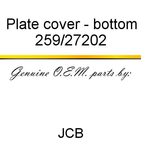 Plate, cover - bottom 259/27202