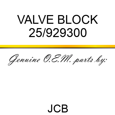 VALVE BLOCK 25/929300