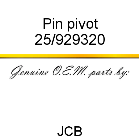 Pin, pivot 25/929320