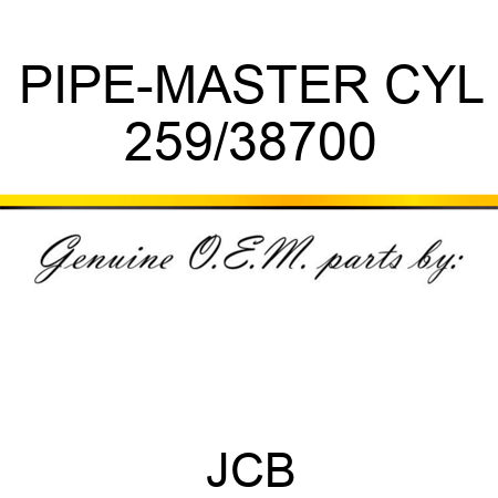 PIPE-MASTER CYL 259/38700