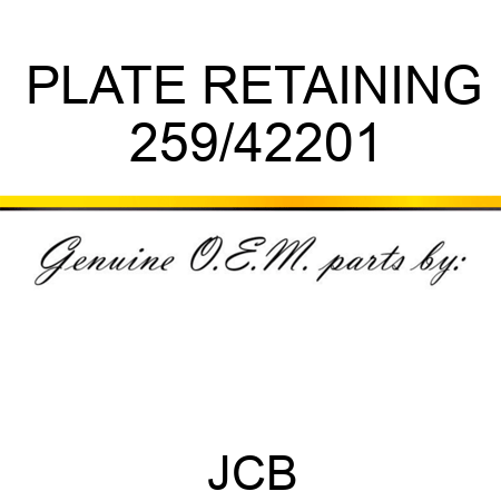 PLATE RETAINING 259/42201
