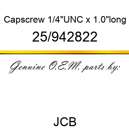Capscrew, 1/4