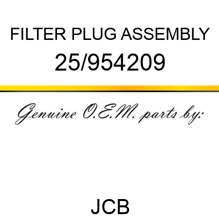 FILTER PLUG ASSEMBLY 25/954209