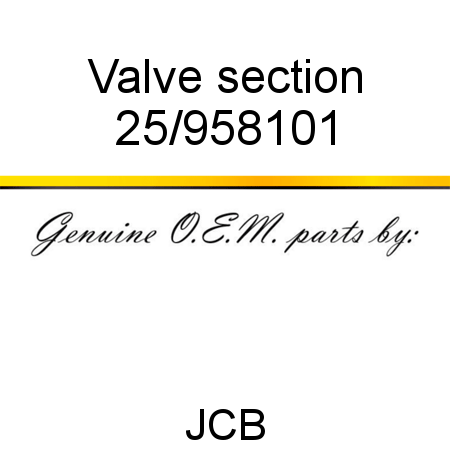 Valve, section 25/958101