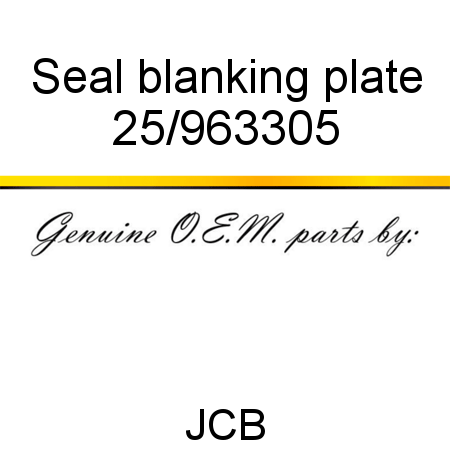 Seal, blanking plate 25/963305