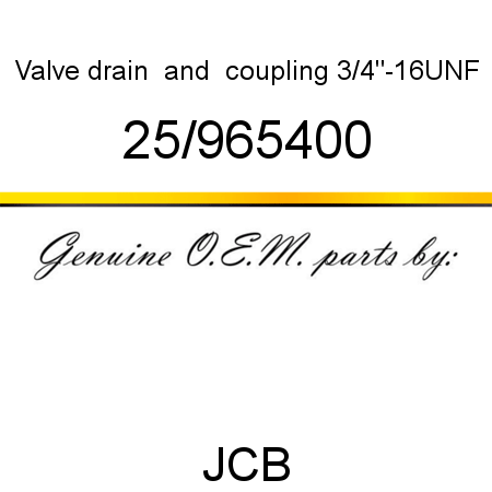 Valve, drain & coupling, 3/4