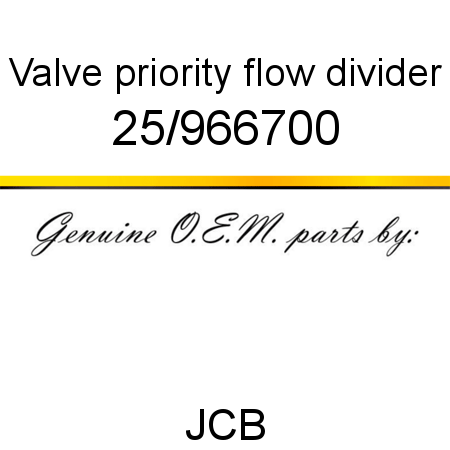 Valve, priority, flow divider 25/966700