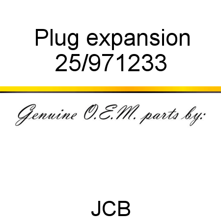 Plug, expansion 25/971233