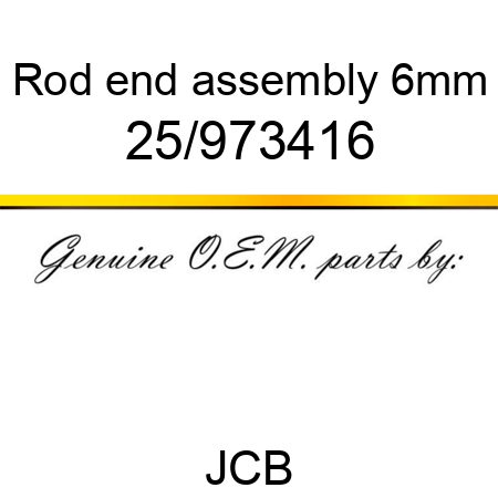 Rod, end assembly, 6mm 25/973416