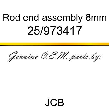 Rod, end assembly, 8mm 25/973417