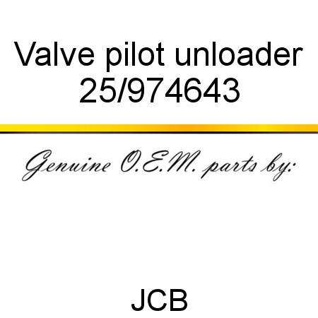 Valve, pilot unloader 25/974643