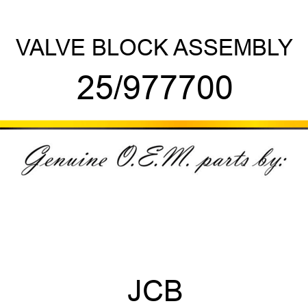 VALVE BLOCK ASSEMBLY 25/977700