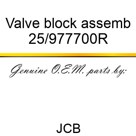 Valve block assemb 25/977700R
