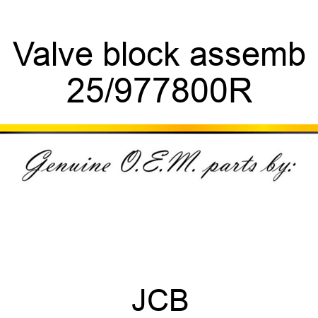 Valve block assemb 25/977800R
