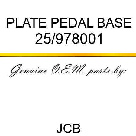 PLATE PEDAL BASE 25/978001