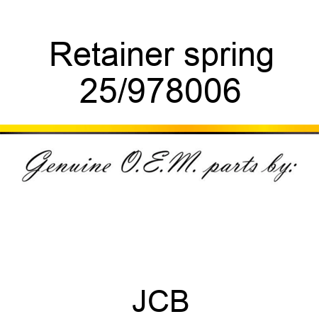 Retainer spring 25/978006