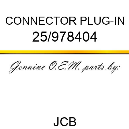 CONNECTOR PLUG-IN 25/978404