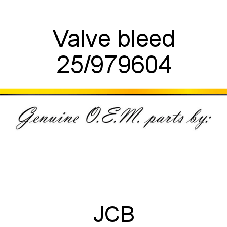 Valve, bleed 25/979604