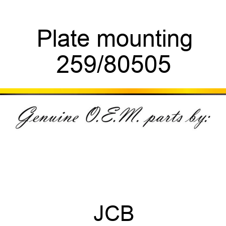 Plate mounting 259/80505