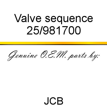 Valve, sequence 25/981700
