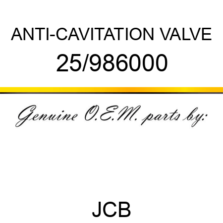 ANTI-CAVITATION VALVE 25/986000