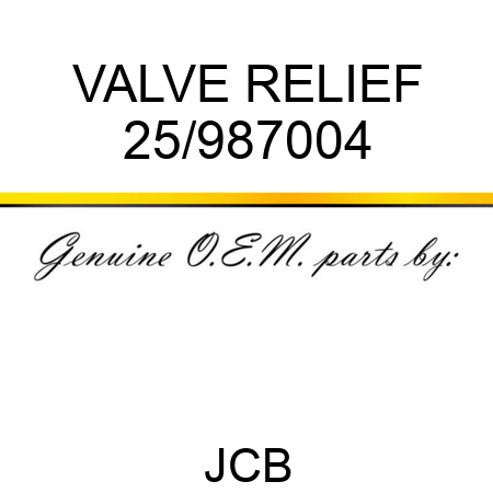 VALVE RELIEF 25/987004