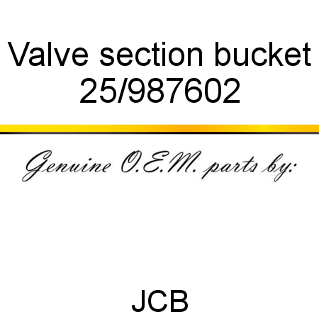 Valve, section, bucket 25/987602