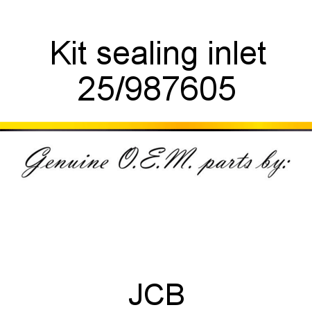 Kit, sealing, inlet 25/987605