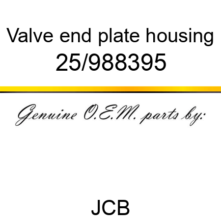 Valve, end plate housing 25/988395