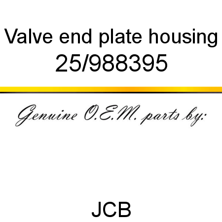 Valve, end plate housing 25/988395
