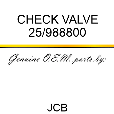 CHECK VALVE 25/988800