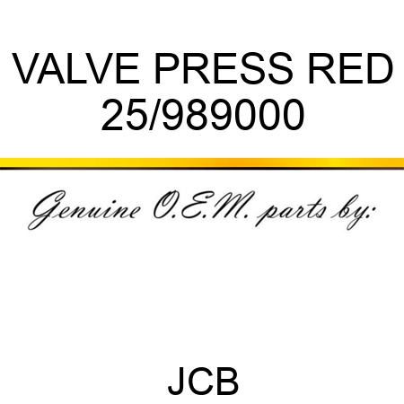 VALVE PRESS RED 25/989000