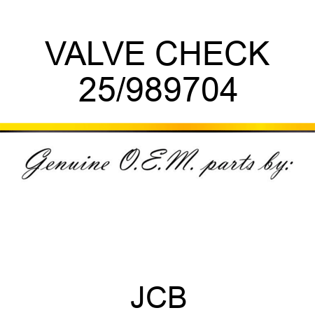 VALVE CHECK 25/989704