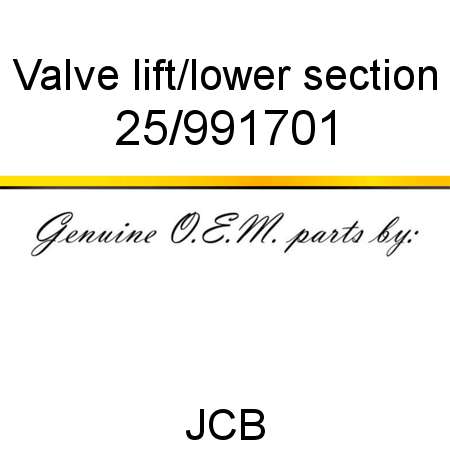 Valve, lift/lower section 25/991701