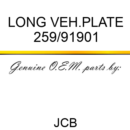 LONG VEH.PLATE 259/91901