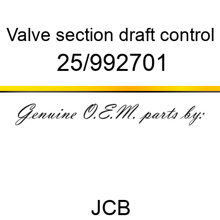 Valve, section, draft control 25/992701