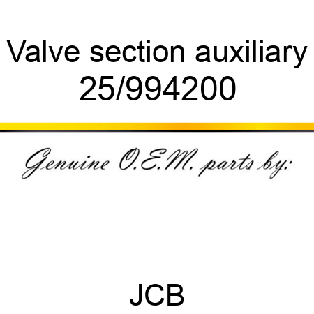 Valve, section, auxiliary 25/994200