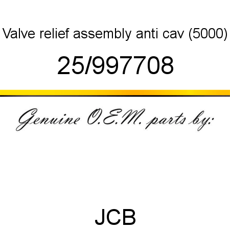 Valve, relief assembly, anti cav (5000) 25/997708