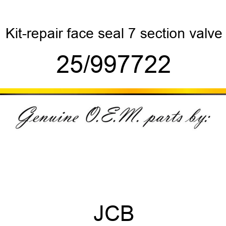 Kit-repair, face seal, 7 section valve 25/997722