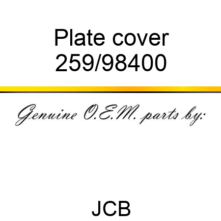 Plate cover 259/98400