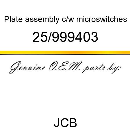 Plate, assembly, c/w microswitches 25/999403