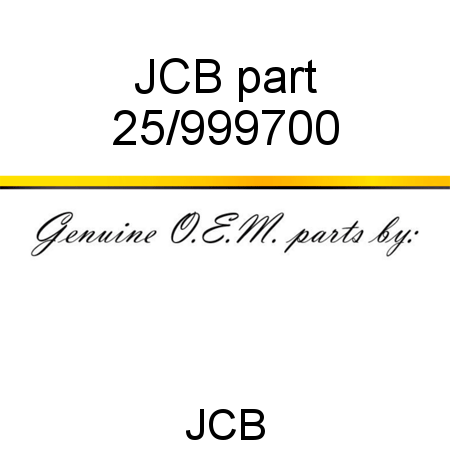 JCB part 25/999700