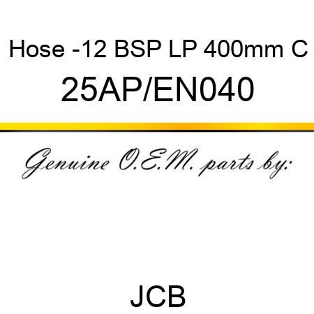 Hose -12 BSP LP 400mm C 25AP/EN040