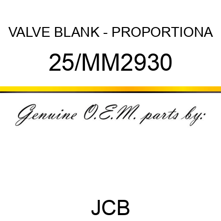 VALVE BLANK - PROPORTIONA 25/MM2930