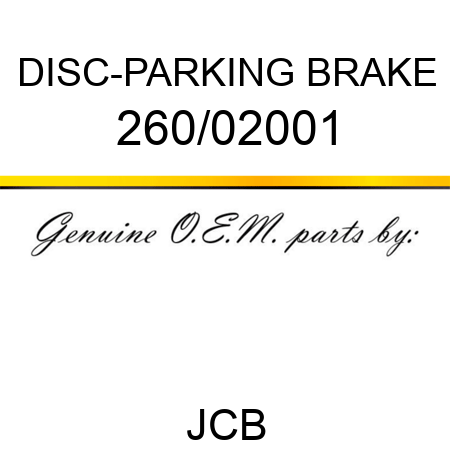 DISC-PARKING BRAKE 260/02001